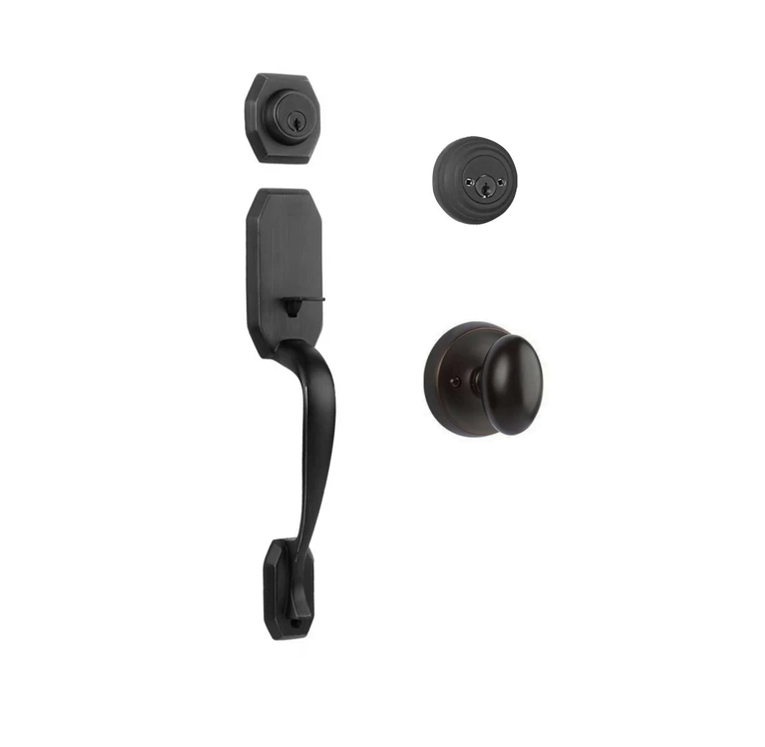 Garrone Entry D/C w/Uovo Knob MB BP in Matt Black