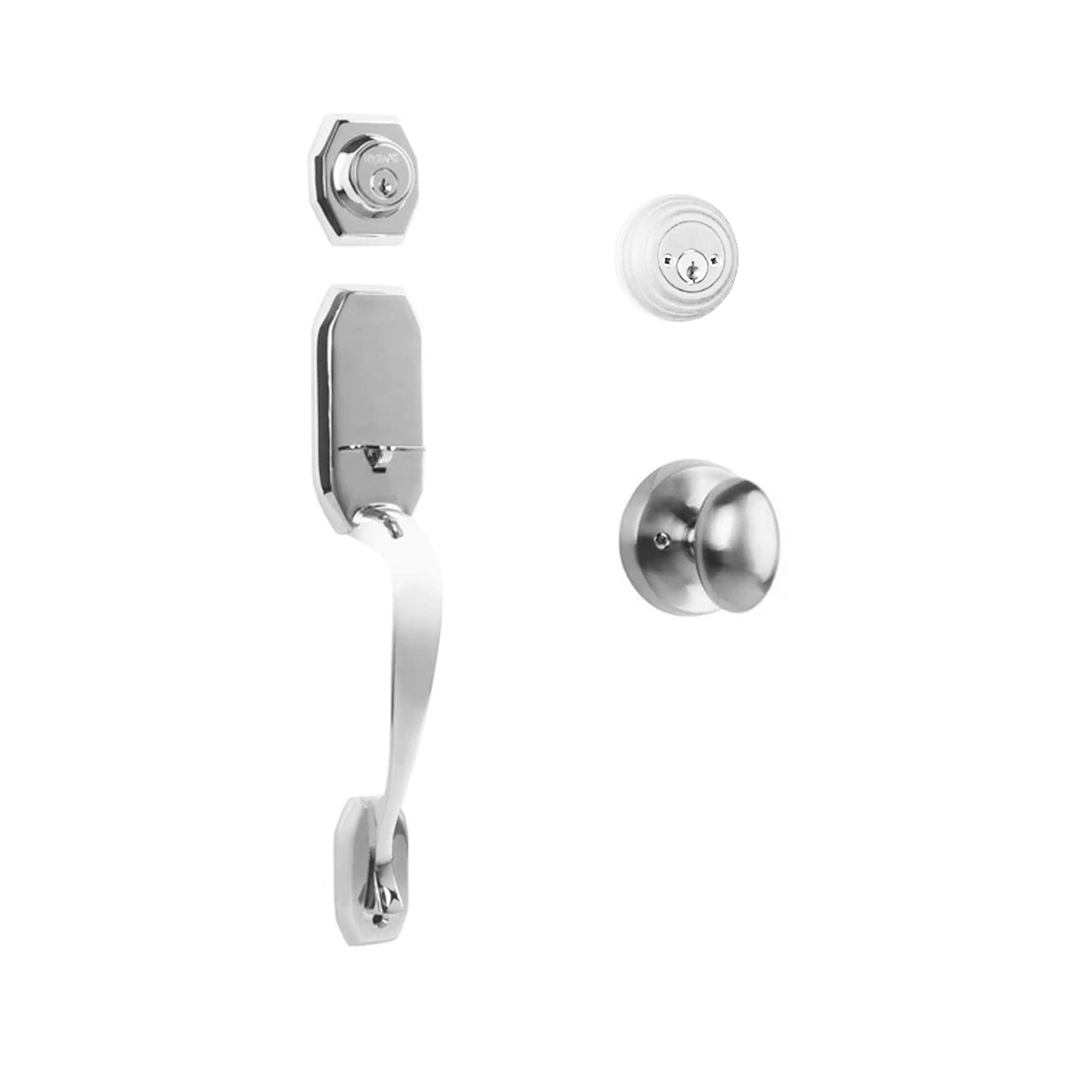 Garrone Entry D/C w/Uovo Knob PC BP in Polished Chrome