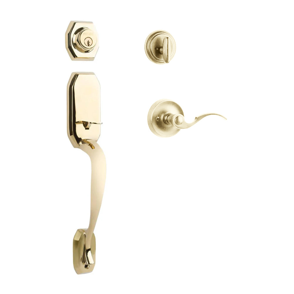 Garrone Entry I/C w/Flutto Lever L03 BP in Polished Brass