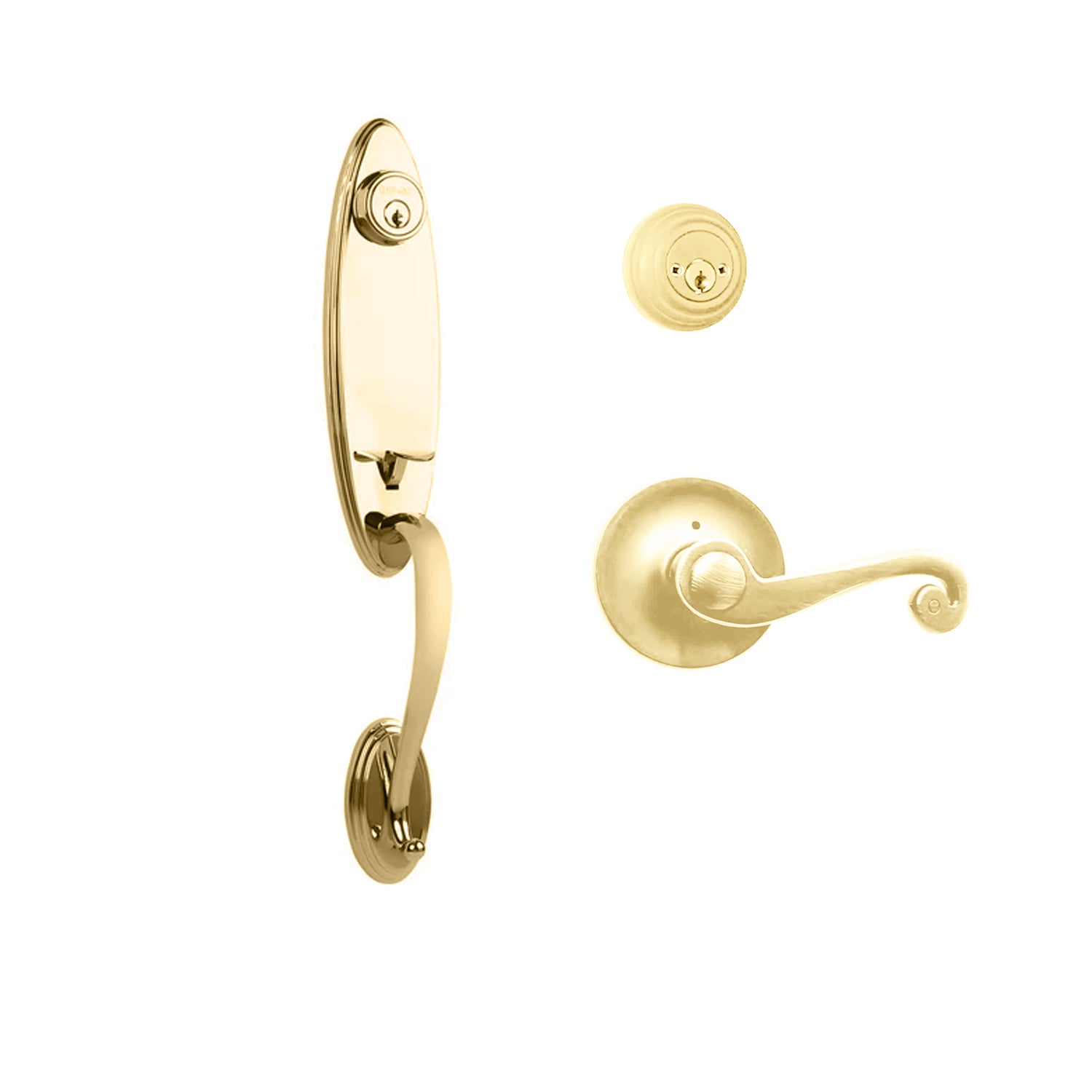 Loire Entry D/C w/Spira Lever L03 BP in Polished Brass