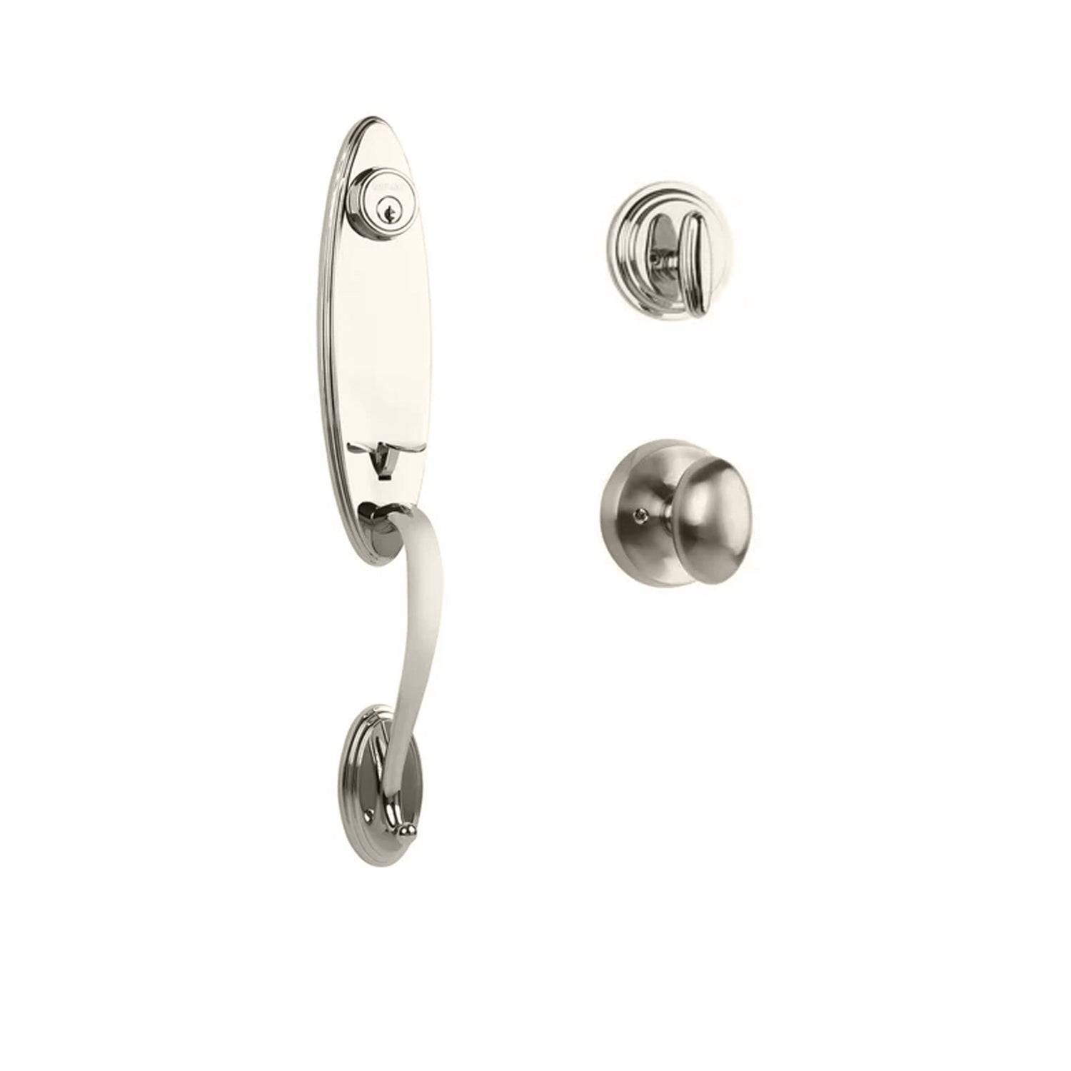 Loire Entry S/C w/Uovo Knob SN BP in Satin Nickel