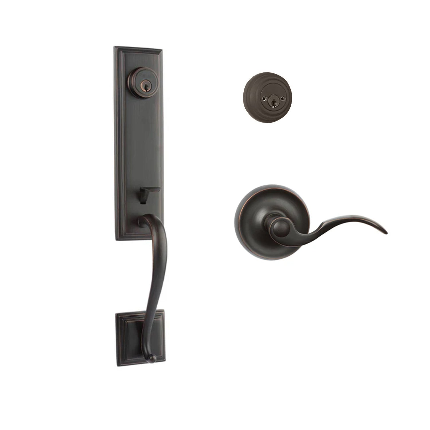 N2LOK Siene Double Cylinder Entrance Set with Flutto lever handle, durable hardware for secure door entry.