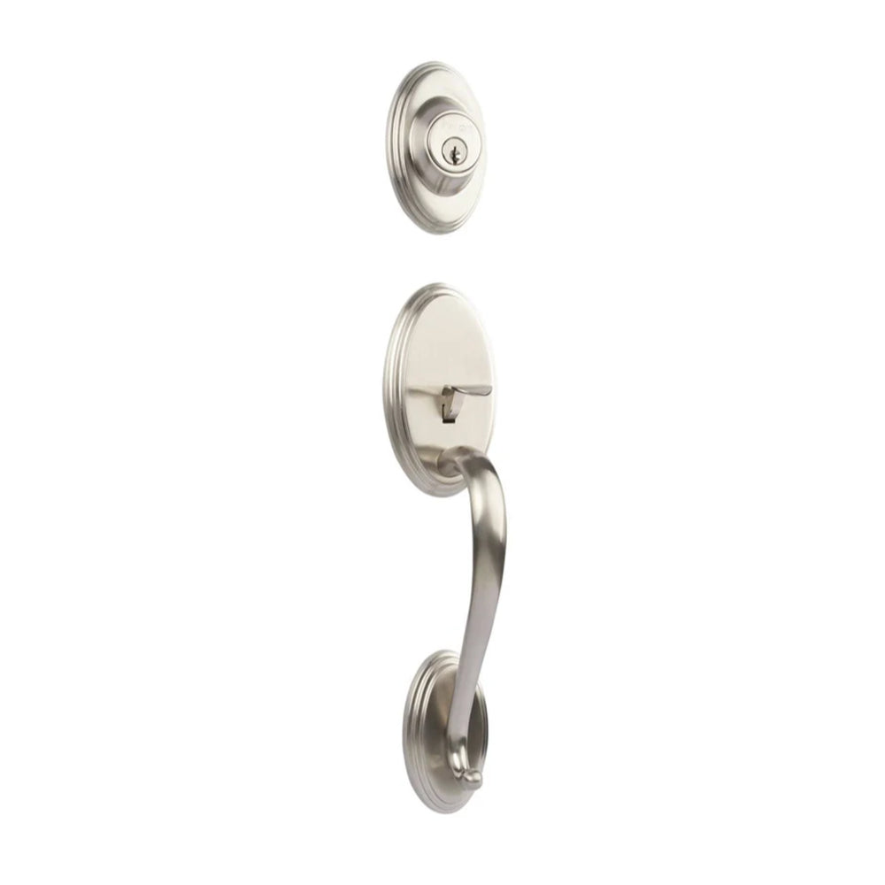 N2LOK Hardware double cylinder entrance set with Flutto lever, featuring durable metal construction and modern design for secure entry.