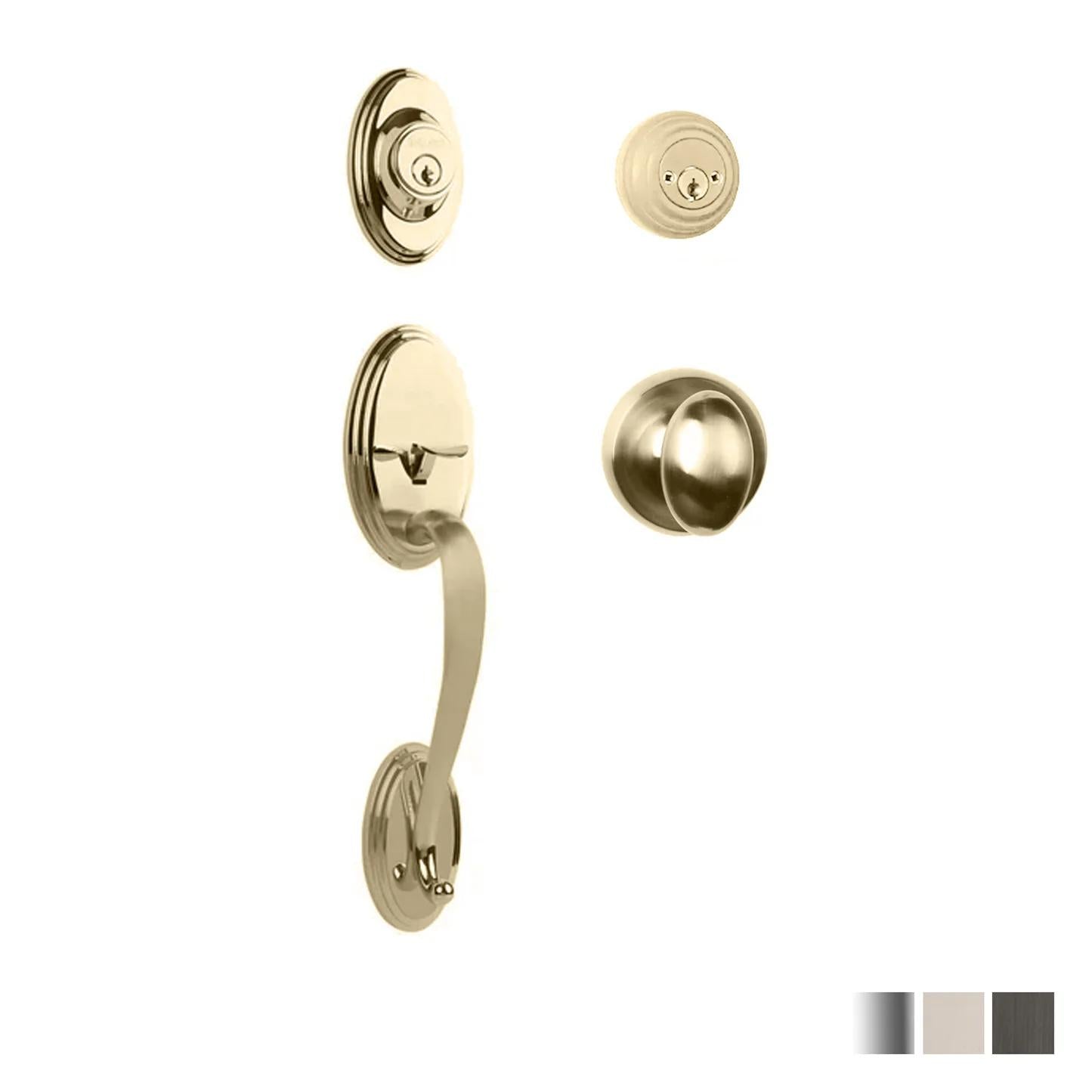 Somme Entry D/C w/Uovo Knob L03 BP in Polished Brass