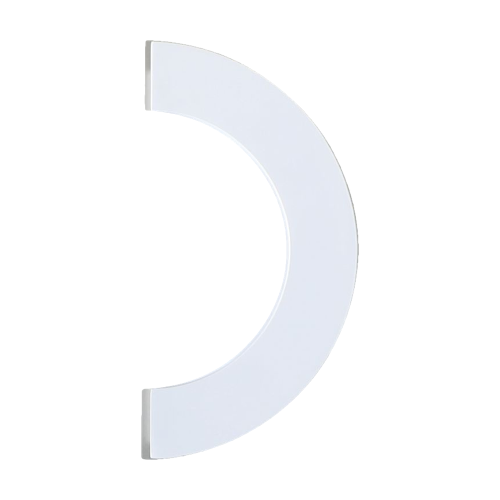 Entry Handle 1/2 Circular Double White 300mm in White
