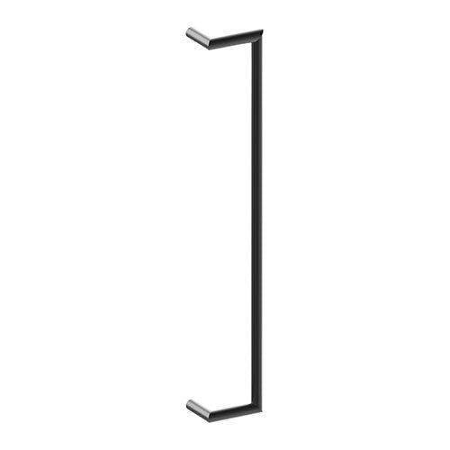 CETINA OFFSET Entrance Pull Handles, Stainless Steel, 25mm Ø x 800mm CTC (Back to Back Pair) in Black Teflon