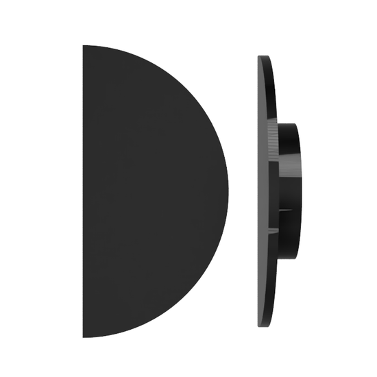 Single M02 Semi-Circle Entrance Pull Handle, 10mm Face, 600Ø in Black