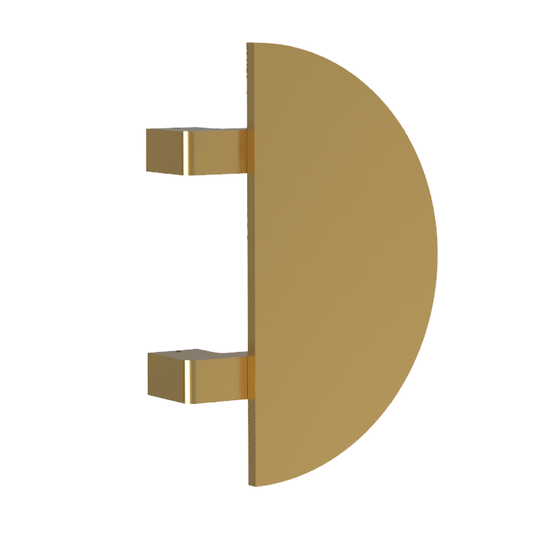 Single M02 Offset Semi-Circle Entrance Pull Handle, 10mm Face, 600Ø in Satin Anodised Brass SFD#3
