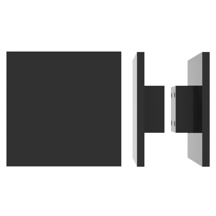Pair of M03 Square Entrance Pull Handles, 10mm Face, 200mm x 200mm in Black