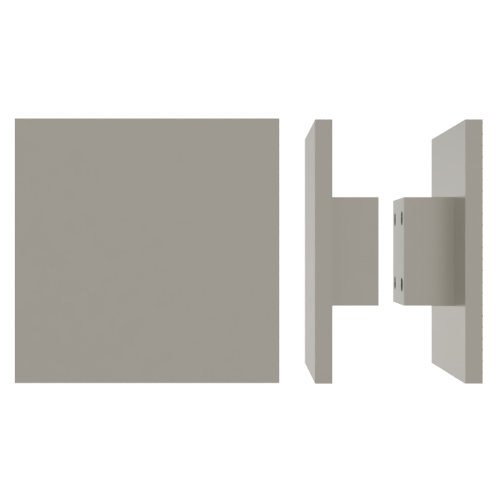 Pair of M03 Square Entrance Pull Handles, 10mm Face, 200mm x 200mm in Satin Nickel