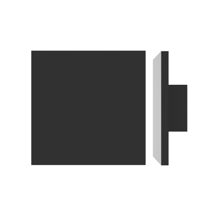 Single M03 Square Entrance Pull Handle, 10mm Face, 200mm x 200mm in Black