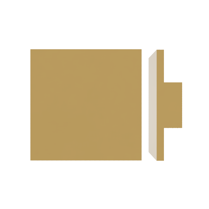 Single M03 Square Entrance Pull Handle, 10mm Face, 200mm x 200mm in Satin Brass