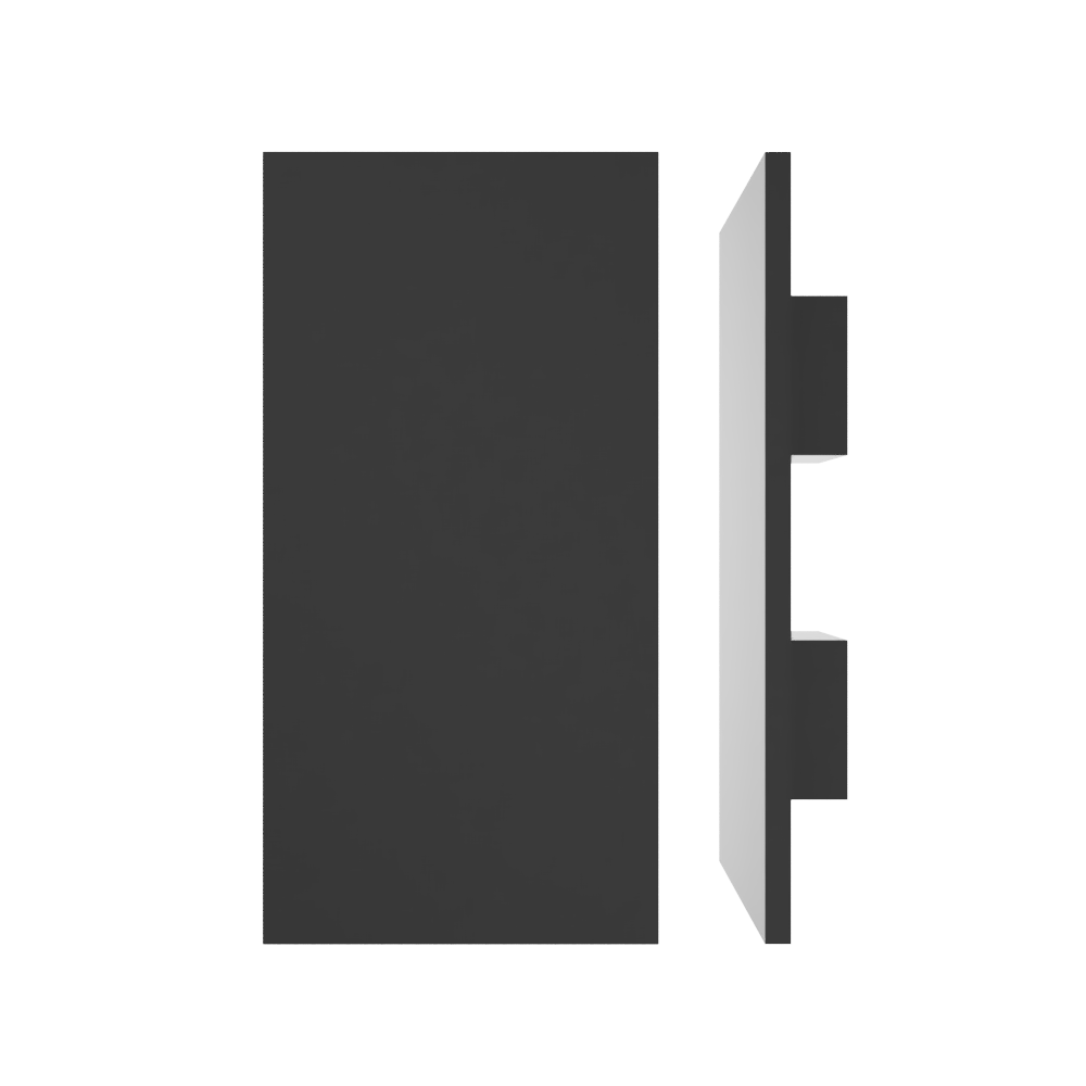 Black M04 rectangular entrance pull handle by Style Finish Doorware with a 10mm face, shown on a door surface.