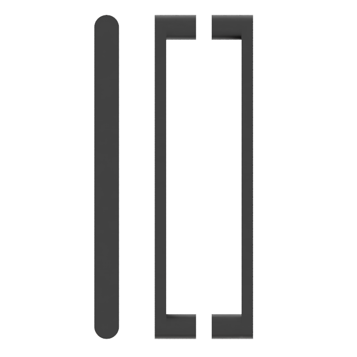 Black M05 Entrance Pull Handles by Style Finish Doorware, 25mm diameter, showcasing sleek door hardware design.