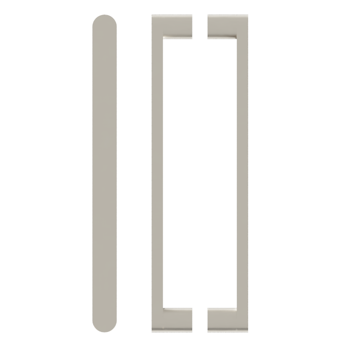 Pair BTB Entrance Pull Handle, Front W25mm x H12mm, Stands H35mm, Projection 57mm SS in Satin Nickel