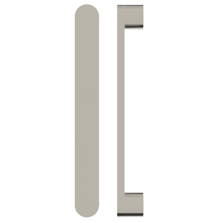 Single Entrance Pull Handle , Front W40mm x H12mm, Stands H35mm, Projection 57mm PSS in Polished Nickel