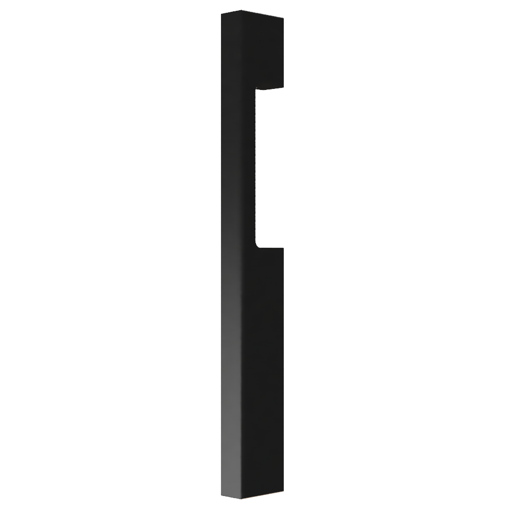 Single Blade Pull Handle with Cutout, 900mm long x 19mm wide x 40mm projection, back fixed with no visible fixings in Black
