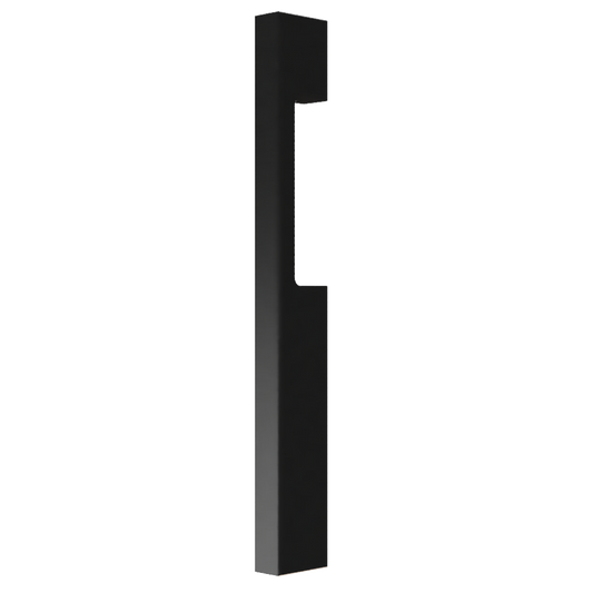 Single Blade Pull Handle with Cutout, 900mm long x 19mm wide x 40mm projection, surface fixed in Black