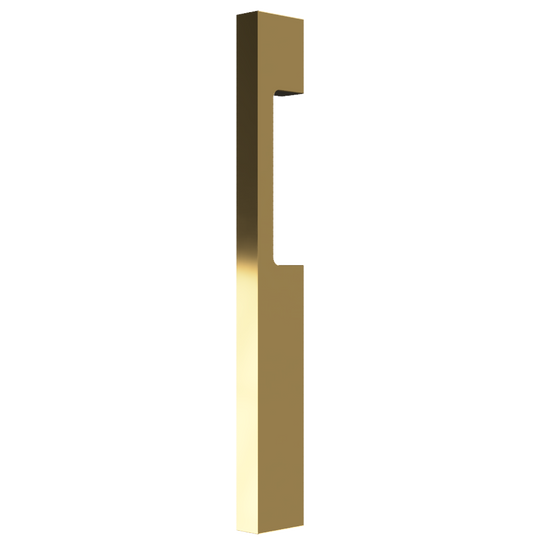 Single Blade Pull Handle with Cutout, 900mm long x 19mm wide x 40mm projection, back fixed with no visible fixings in Satin Brass Unlaquered