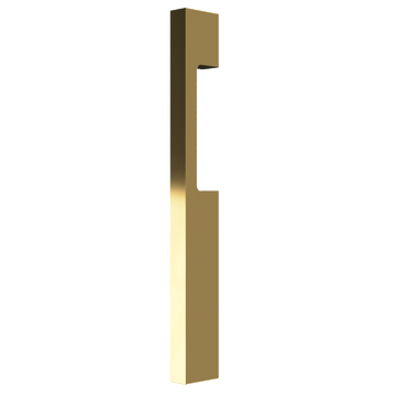 Single Blade Pull Handle with Cutout, 900mm long x 19mm wide x 40mm projection, surface fixed in Satin Brass Unlaquered