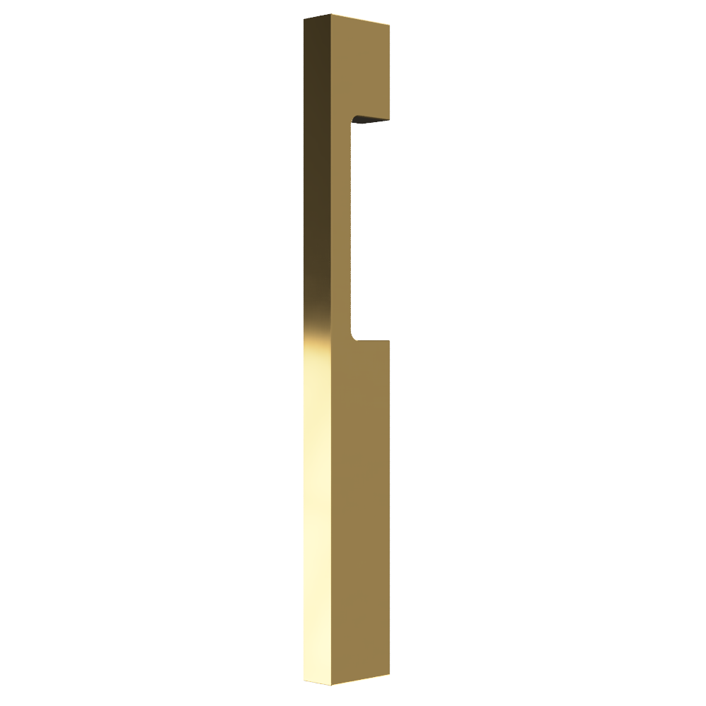 Style Finish Doorware M09 Blade Pulls with cutout design, single rear fix, shown in brushed finish on door hardware.