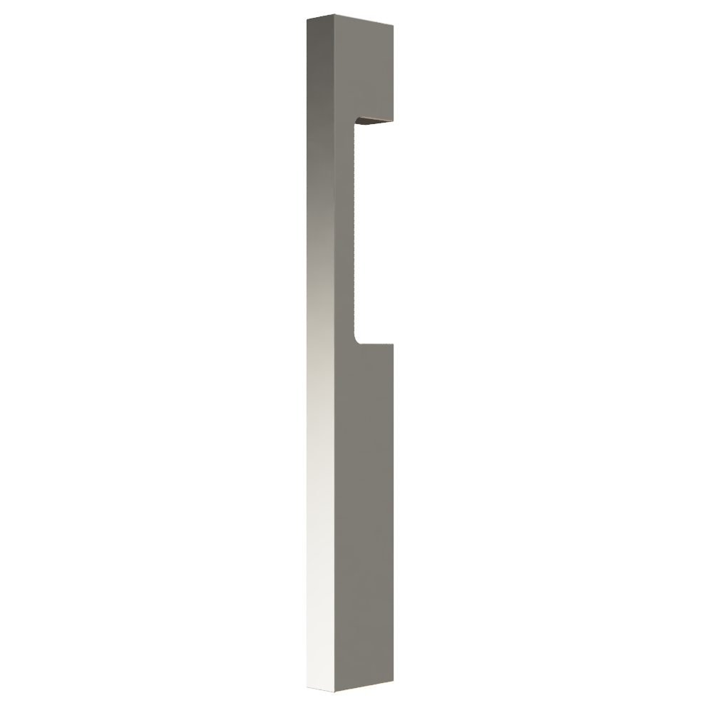 Single Blade Pull Handle with Cutout, 900mm long x 19mm wide x 40mm projection, surface fixed in Satin Nickel