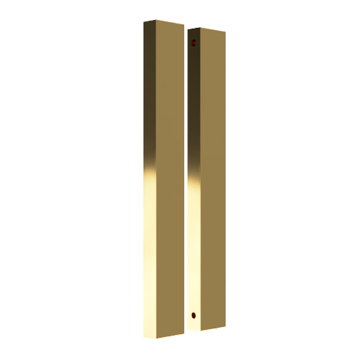 Pair of Sliding Door Blade Pulls, 900mm long x 19mm wide x 50mm, back to back fixed in Satin Anodised Brass SFD#3