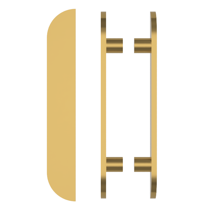 Pair of M18 Entrance Pull Handle, 10mm Face, H900mm x W60mmx CTC750mm in Satin Anodised Brass SFD#3