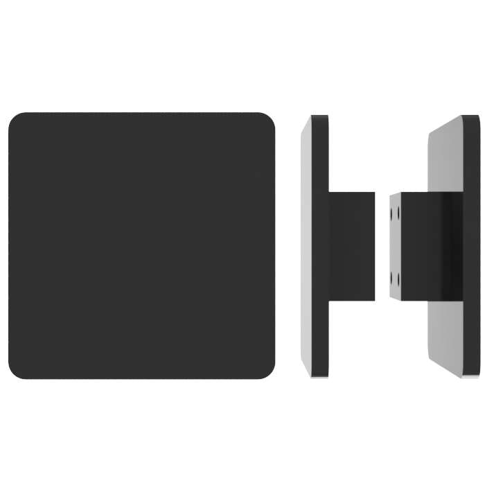 Pair of M19 Square Entrance Pull Handles, 10mm Face, 200mm x 200mm in Black