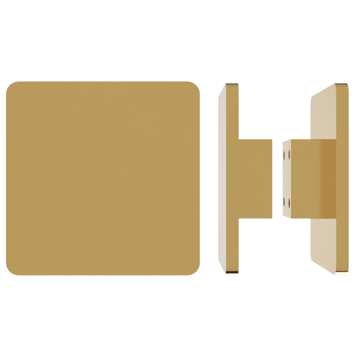 Pair of M19 Square Entrance Pull Handles, 10mm Face, 200mm x 200mm in Satin Brass