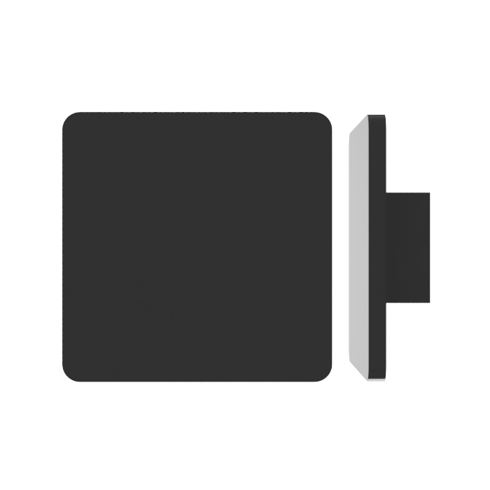 Single M19 Square Entrance Pull Handle with 10mm Radius Corners, 10mm Face, 200mm x 200mm in Black