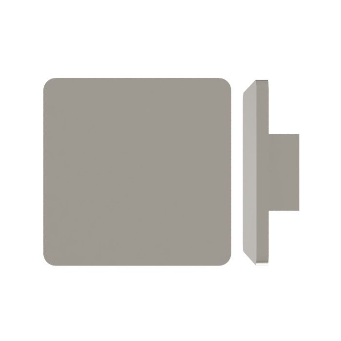 Single M19 Square Entrance Pull Handle with 10mm Radius Corners, 10mm Face, 200mm x 200mm in Satin Nickel