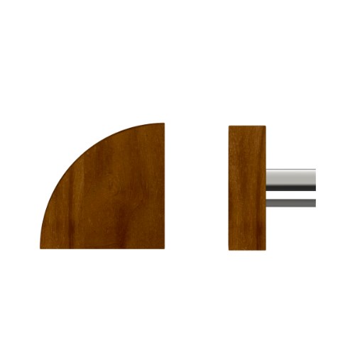Single T10 Timber Entrance Pull Handle, American Walnut, Radius 150mm x Projection 68mm, Coated in Hard Wax (accentuates rich colours) in Walnut / Polished Nickel