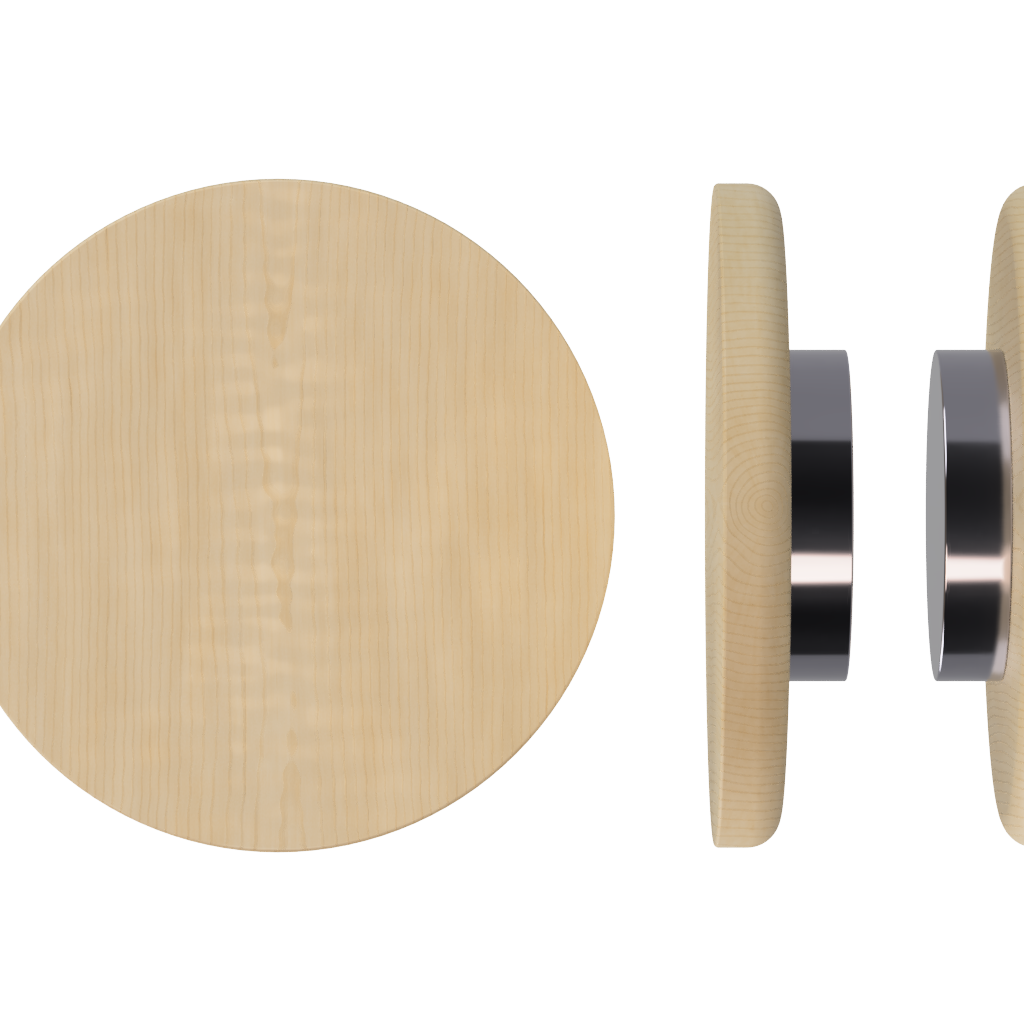 Pair of T11 Timber Pull Handles in American Oak by Style Finish Doorware, showing natural wood grain and sleek pull design.