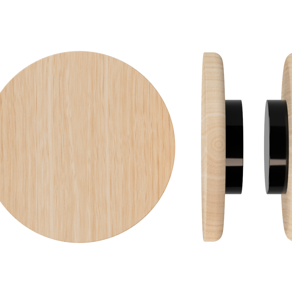 Pair of Victorian Ash T11 Timber Pull Handles by Style Finish Doorware, showcasing polished wood finish and sleek design.