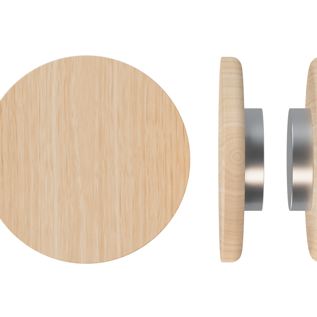 Pair of T11 Timber Pull Handles in Victorian Ash by Style Finish Doorware, showcasing sleek, natural wood grain finish.