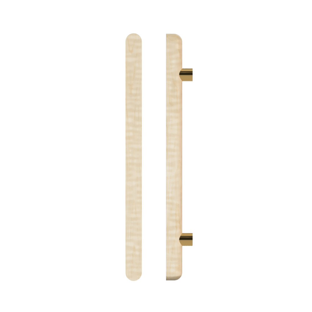 T12 Timber Pull Handle in American Oak from Style Finish Doorware, single door hardware with sleek wood finish