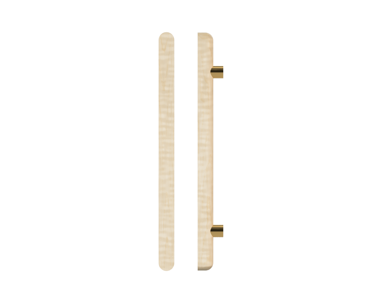 T12 Timber Pull Handle in American Oak from Style Finish Doorware, single door hardware with sleek wood finish