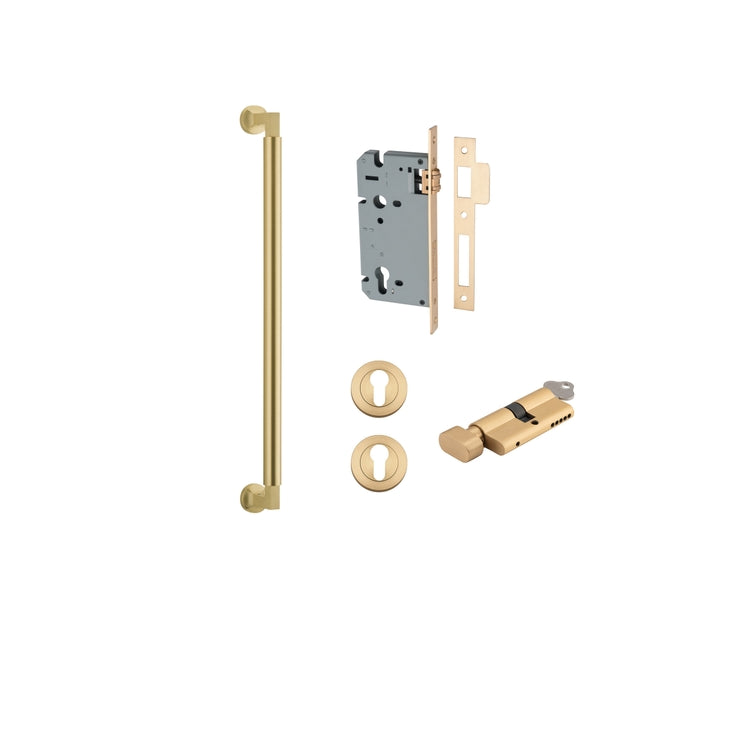 Pull Handle Berlin Brushed Gold PVD CTC450mm Key / Thumb Entrance Kit in Brushed Gold PVD