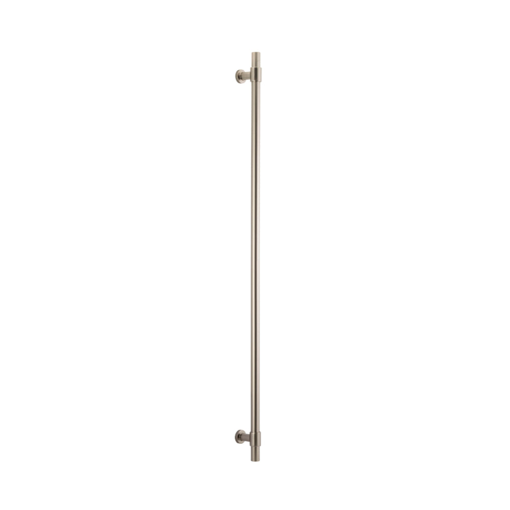 Iver Helsinki Pull Handle, single architectural hardware door handle with a sleek, modern design in a metallic finish.