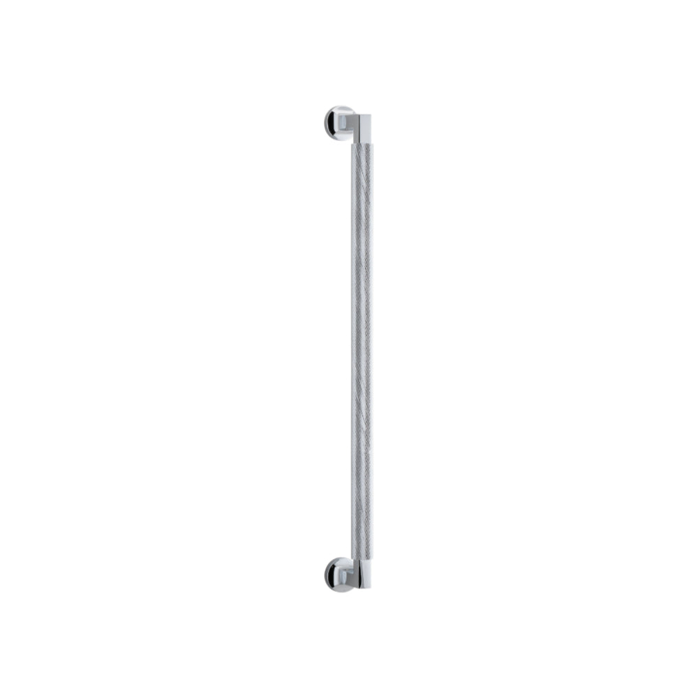 Iver Brunswick single pull handle in brushed metal with sleek, modern design for doors or furniture.