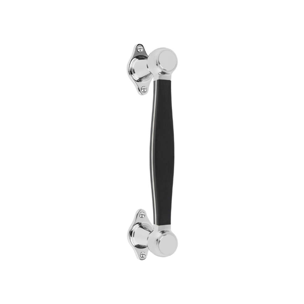 BOSCO LZ185 pull handle polished stainless steel / black in Polished Stainless / Black