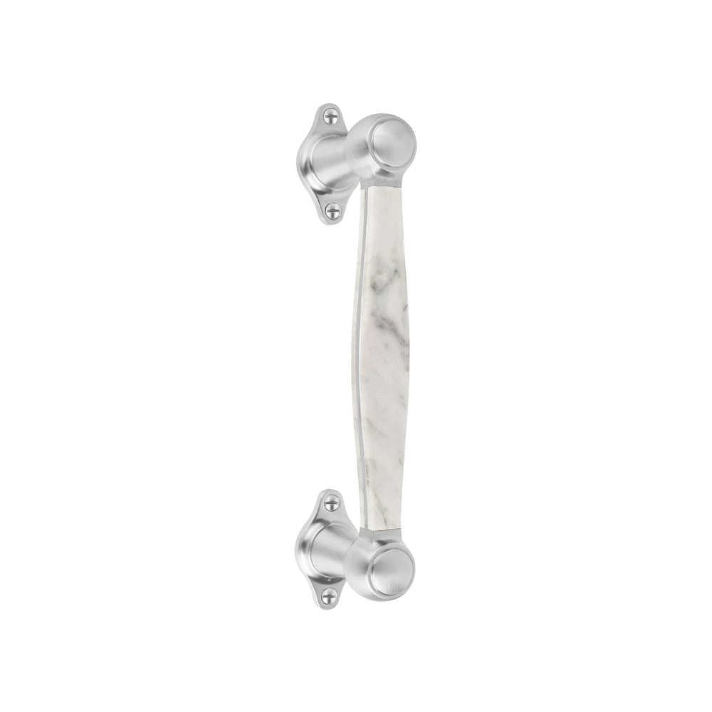 BOSCO LZ185MA pull handle satin stainless steel / Carrara marble in Satin Stainless Steel / Carrara Marble