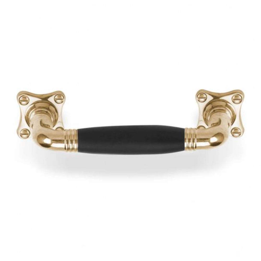 TIMELESS MG1934C pull handle brass unlacquered/ebony wood in Brass Unlacquered / Ebony Wood