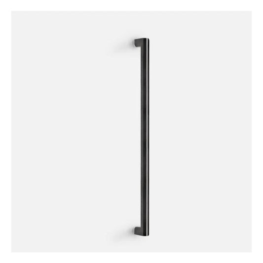 TWO PB422 PS pull handle with bolt-through fixing satin stainless steel/oak wood black in Black Oak / Satin Stainless Steel