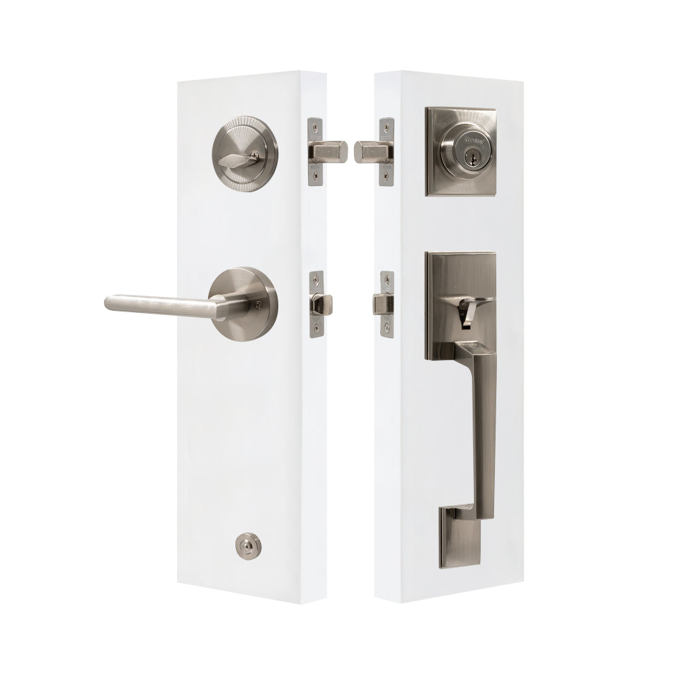 Gripset Square with Lever in Brushed Nickel