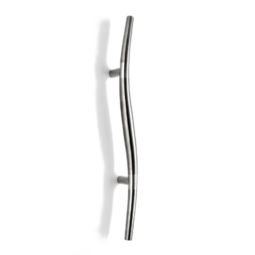 Arco Pull Handle, 300mm crs, 610mm o/a - Back to Back in Satin Stainless Two Toned