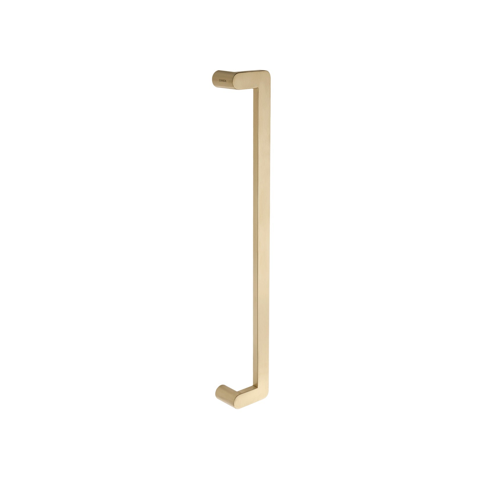 Duke Offset Pull Handle, 600mm Crs - Back to Back in Satin Brass