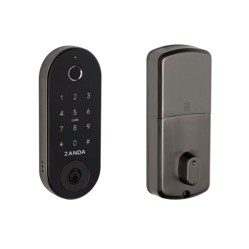 Stealth Electronic Deadbolt with 60mm Backset Latch in Graphite Nickel