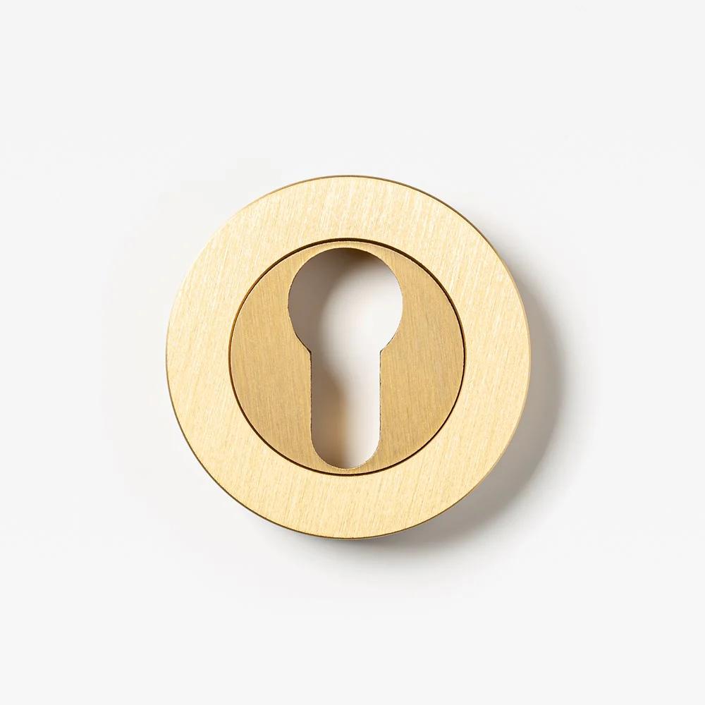 Lo & Co Round Euro Cylinder Escutcheon showing polished metal finish and sleek circular design for architectural hardware.